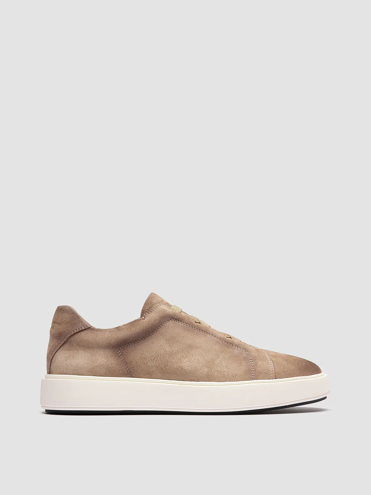 SLOUCH 001 - Sneaker Basse in Pelle Scamosciata Beige - immagine 2