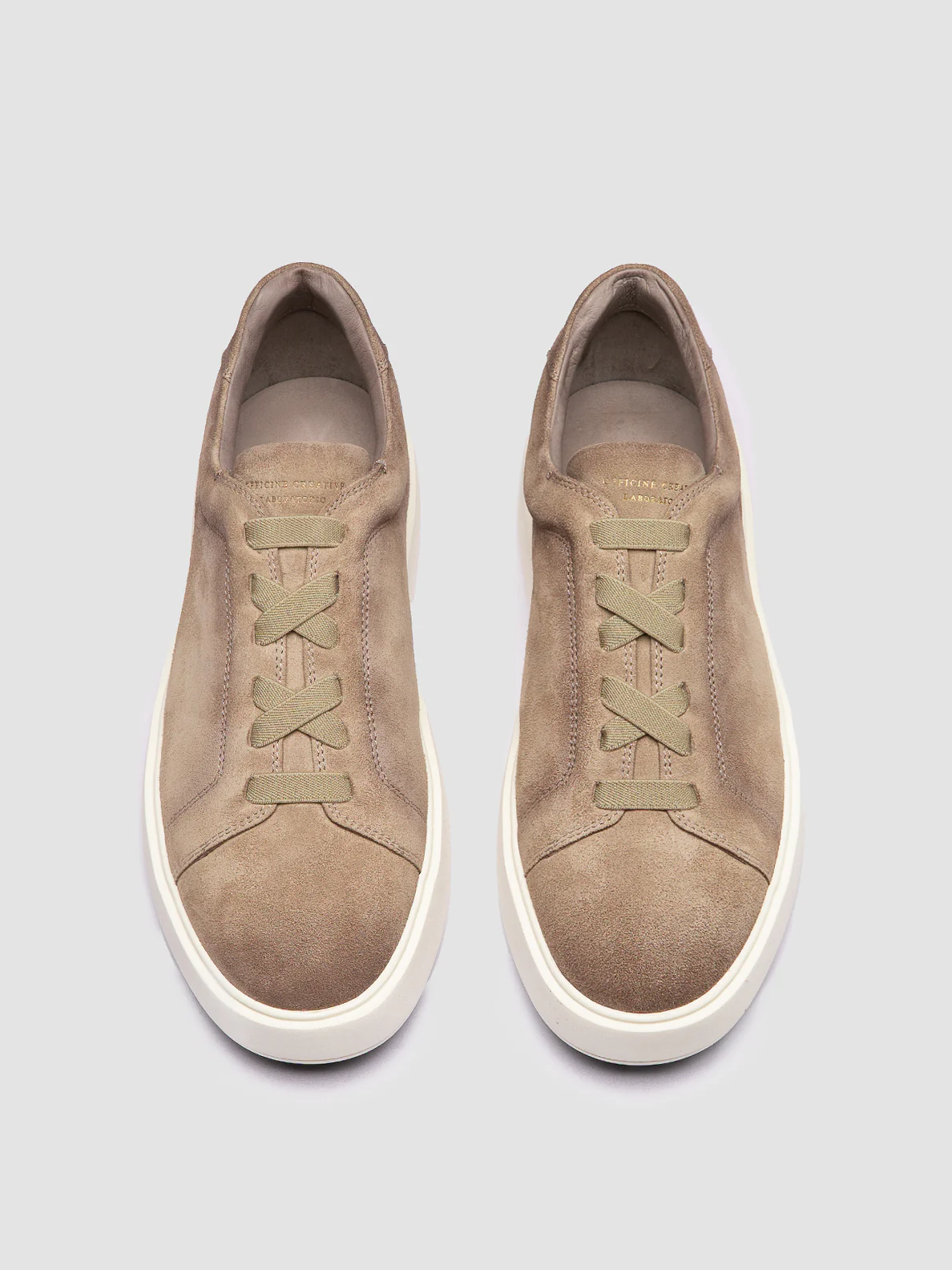 SLOUCH 001 - Sneaker Basse in Pelle Scamosciata Beige - immagine 3