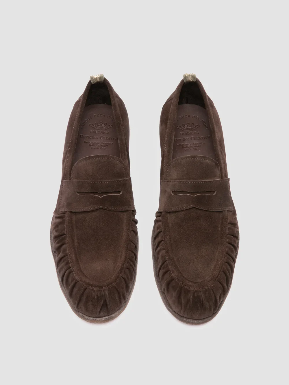 SOLITUDE 015 - Mocassini Penny in Pelle Scamosciata Marrone - immagine 3