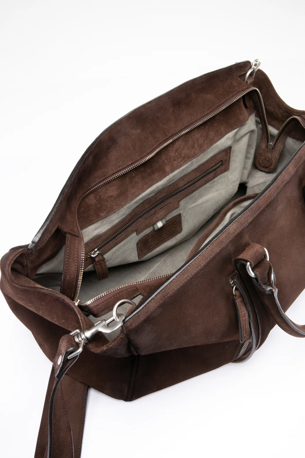 QUENTIN 009 - Borsa in Pelle Scamosciata Marrone - immagine 7