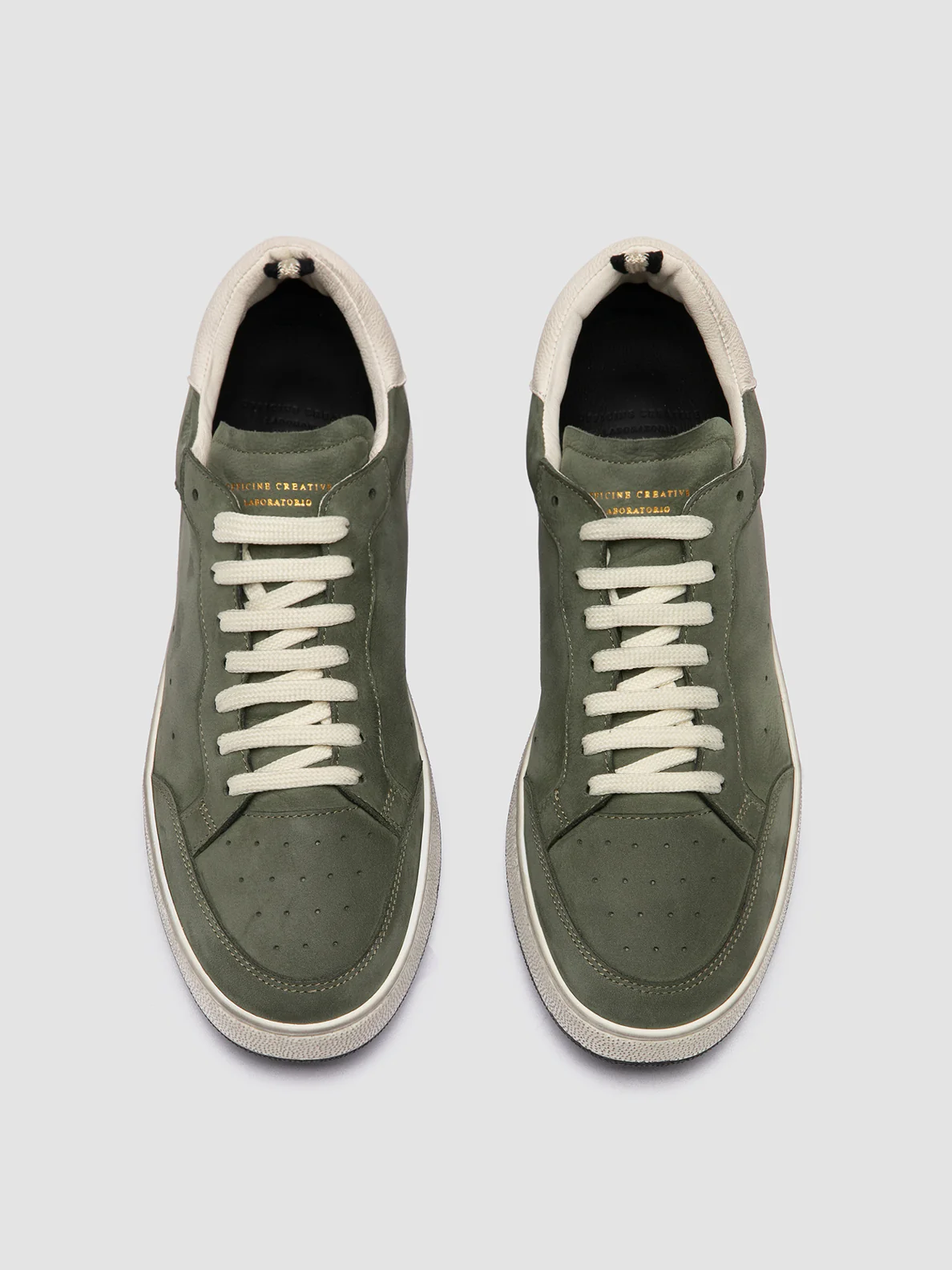 THE ANSWER 002 - Sneaker Basse in Camoscio e Pelle Verde - immagine 3