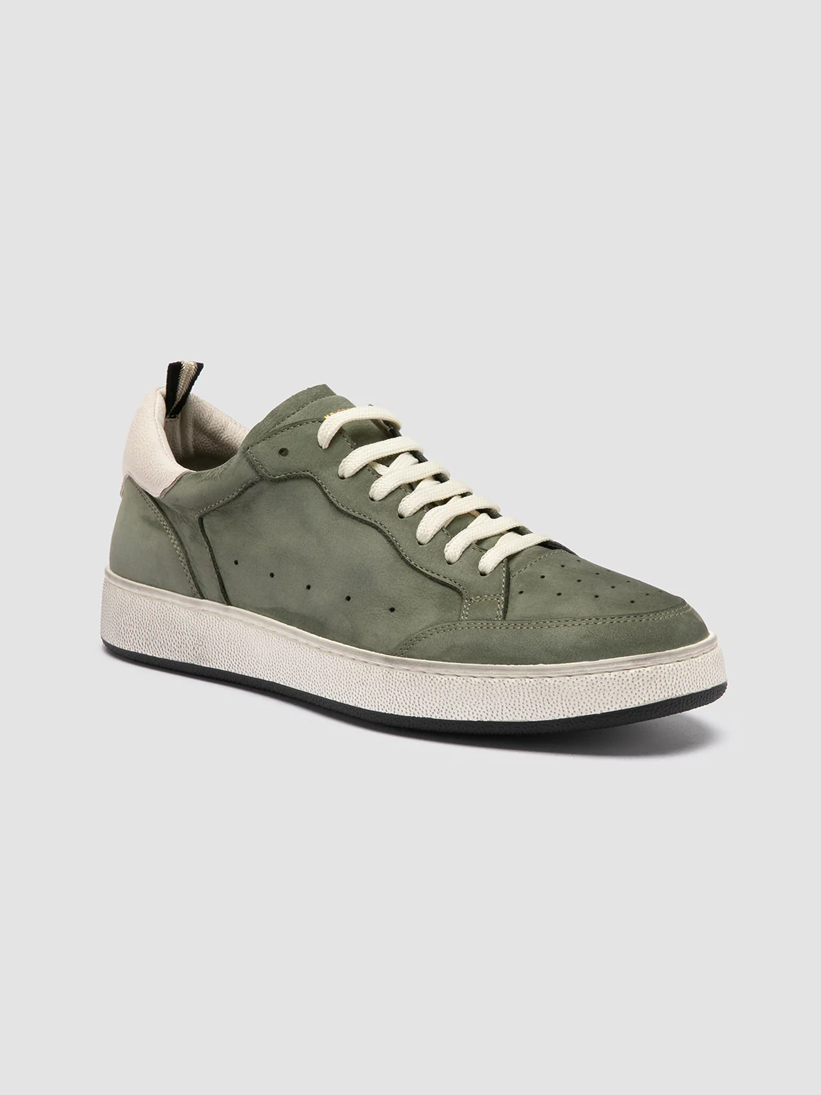 THE ANSWER 002 - Sneaker Basse in Camoscio e Pelle Verde - immagine 4