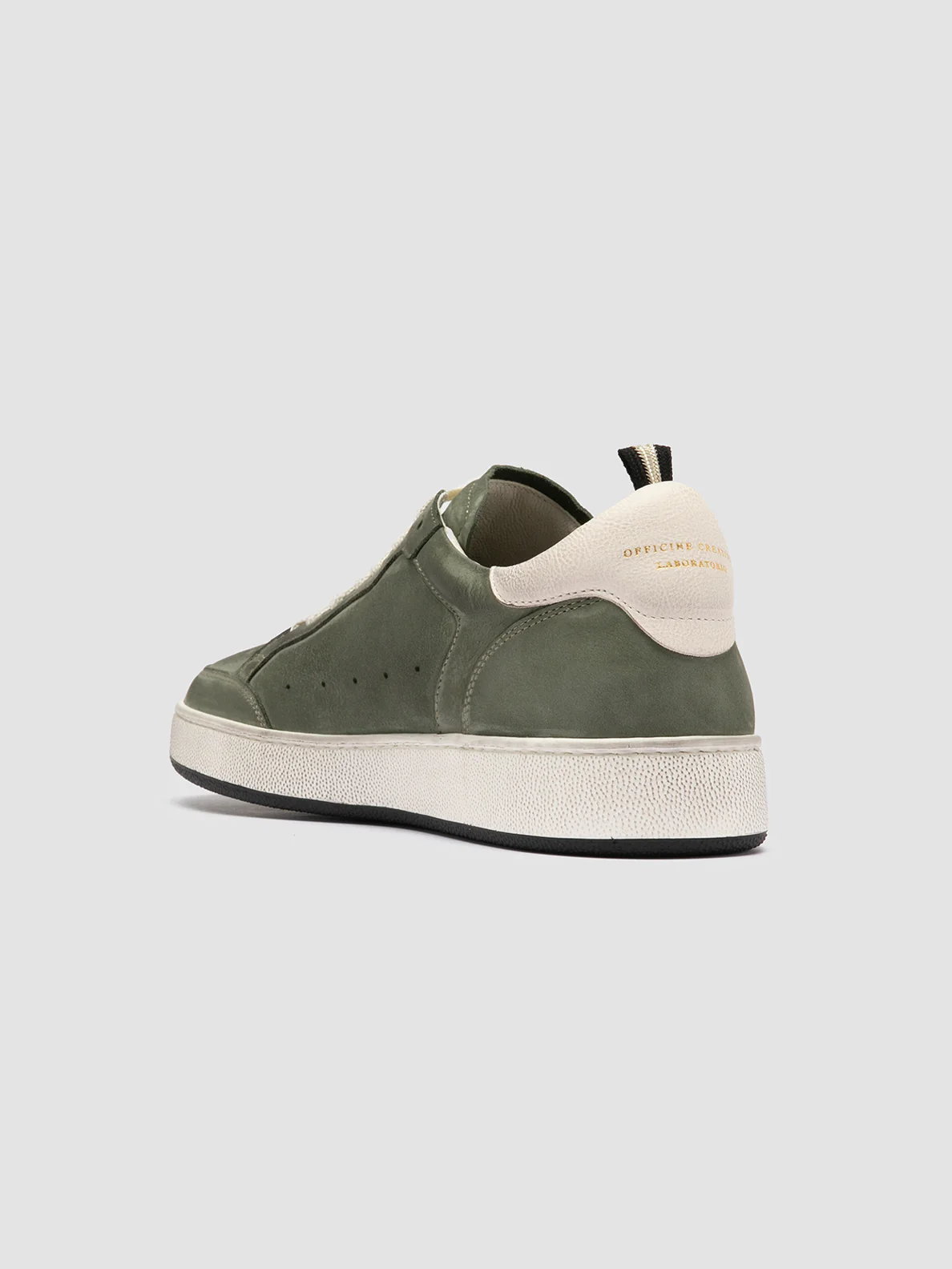 THE ANSWER 002 - Sneaker Basse in Camoscio e Pelle Verde - immagine 5