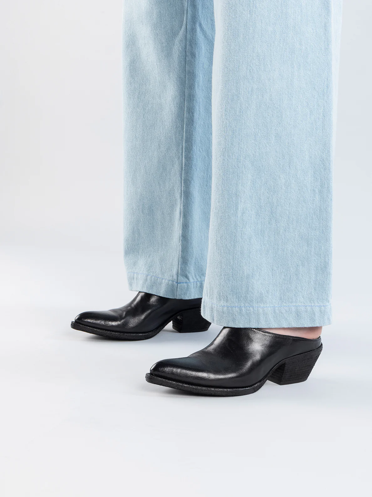 WANDA DD 101 - Sandali Sabot in Pelle Nera - immagine 7