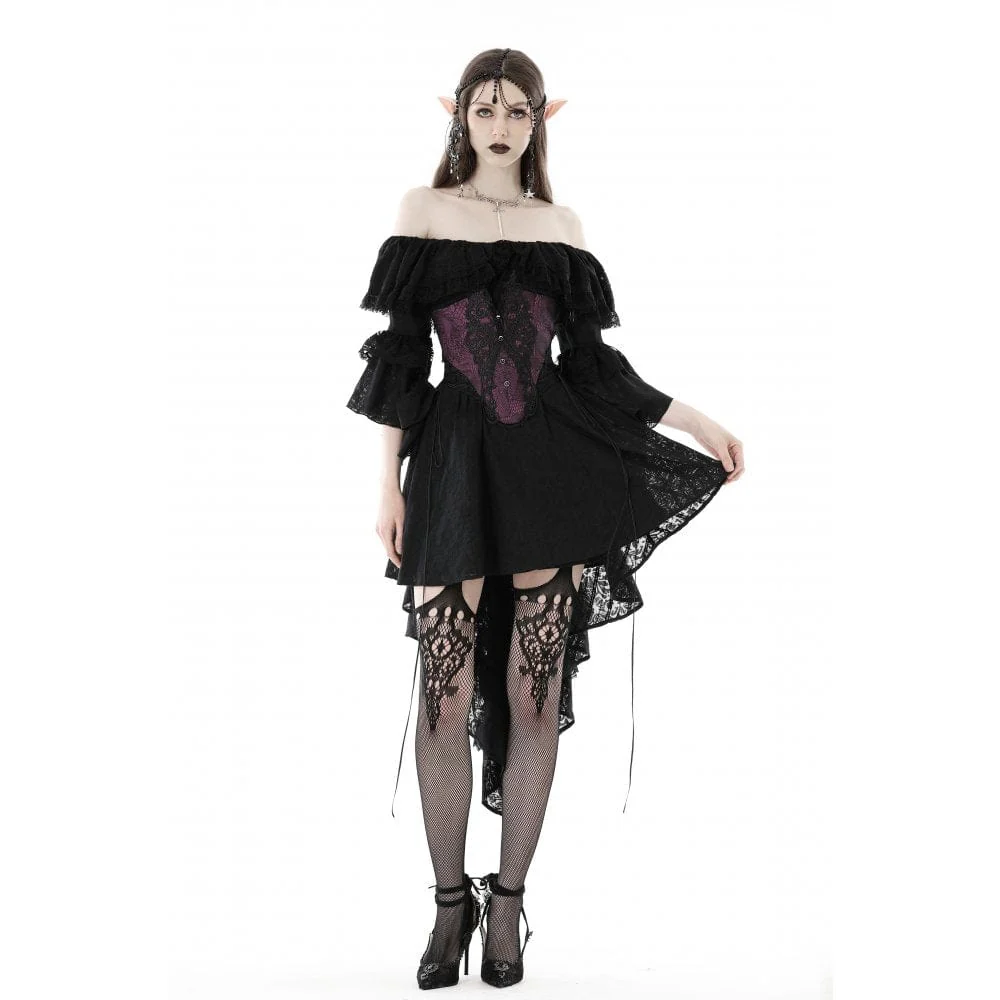 Corsetto sottoseno in pizzo ricamato a farfalla gotica da donna - immagine 3