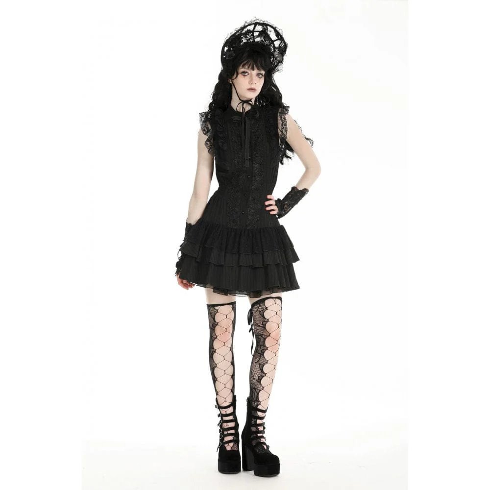 Abito da homecoming con volant e colletto gotico cheongsam da donna - immagine 5