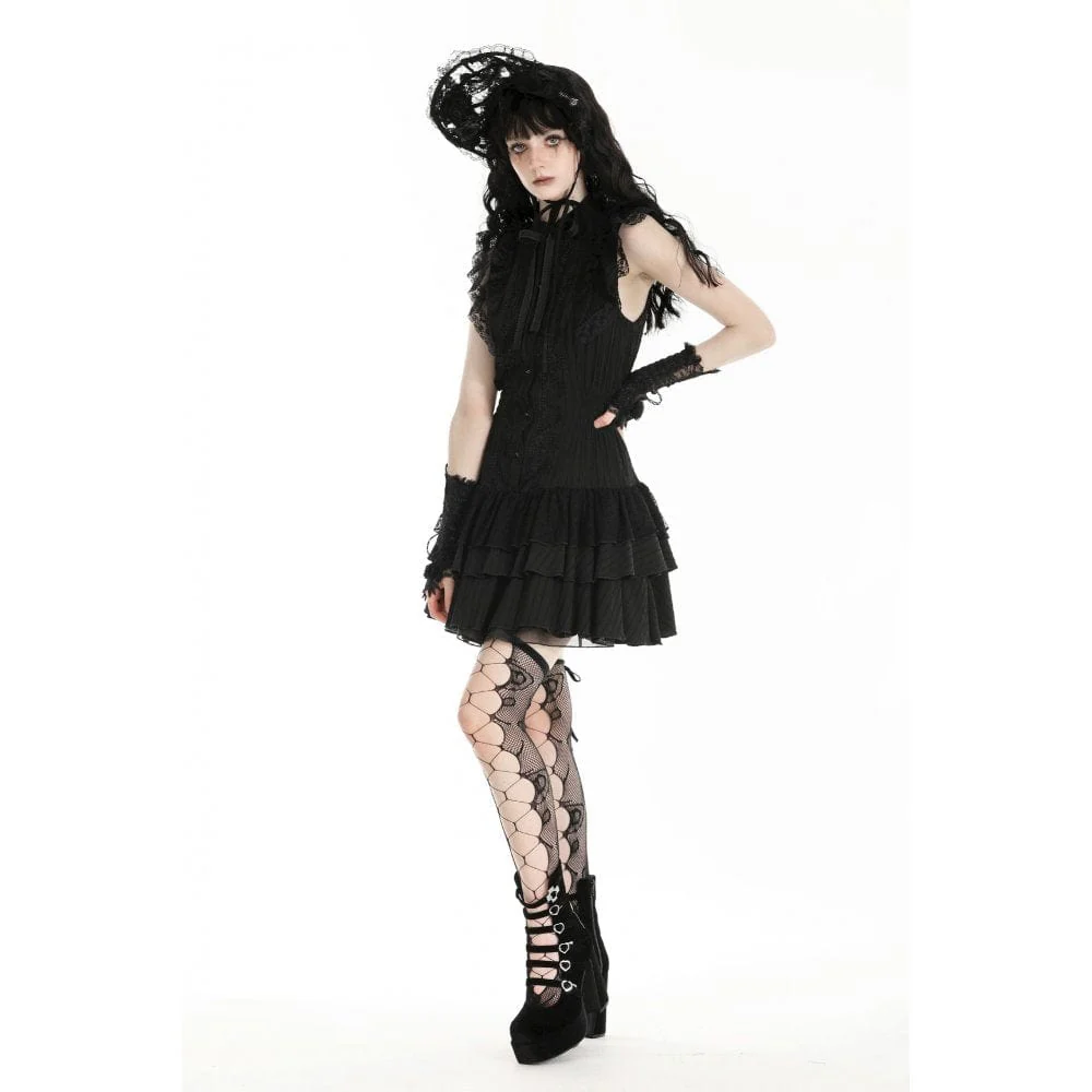 Abito da homecoming con volant e colletto gotico cheongsam da donna - immagine 7