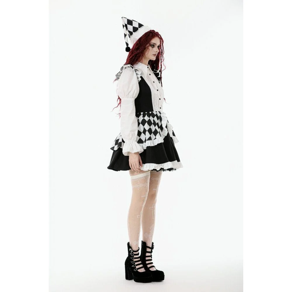 Cappello da Arlecchino in stile gotico da donna con colori a contrasto - immagine 9