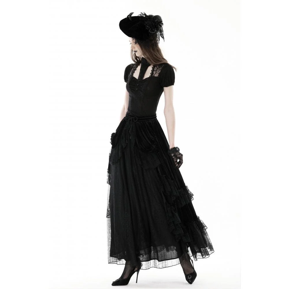 Camicia da donna in pizzo con giunture e ritaglio gotico - immagine 5