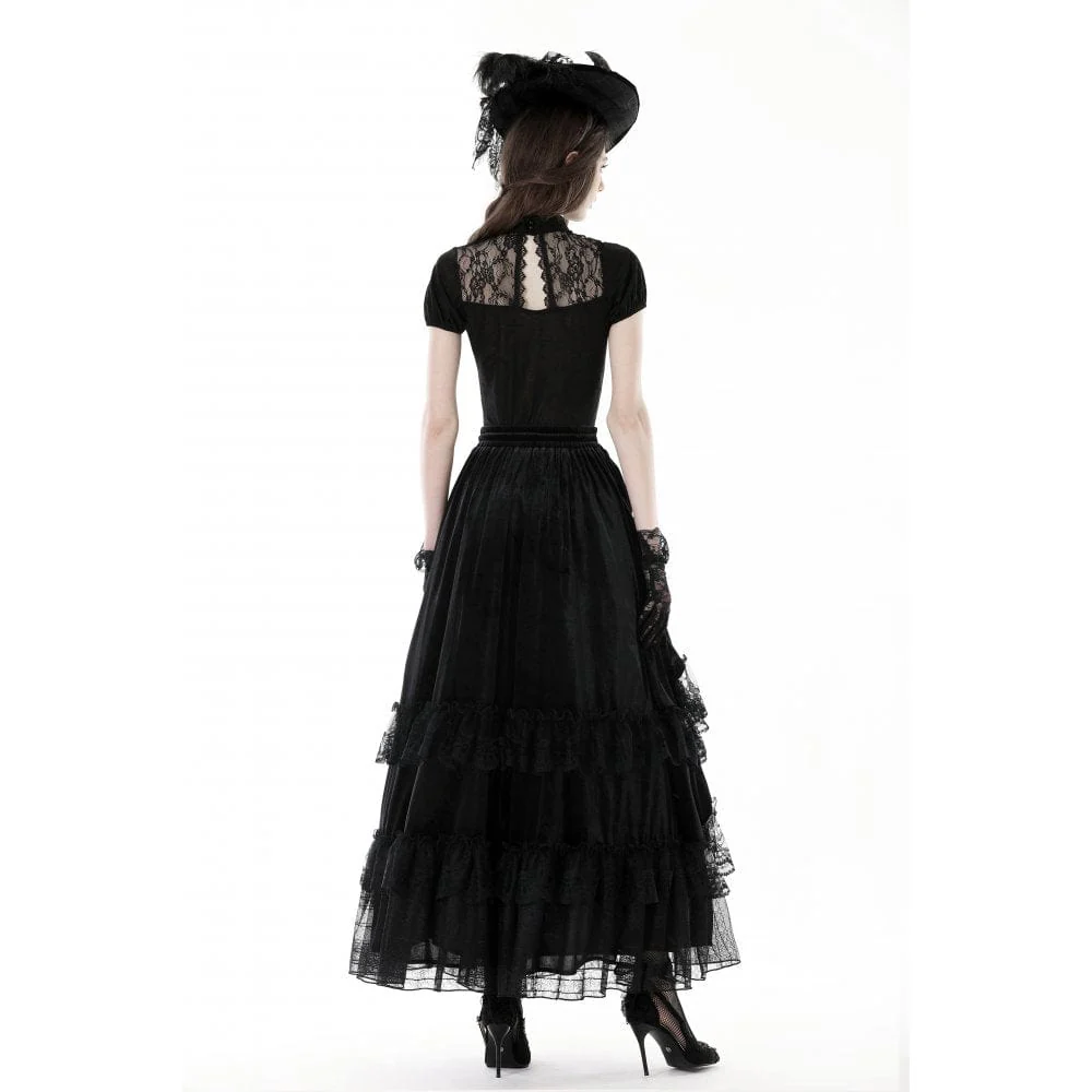 Camicia da donna in pizzo con giunture e ritaglio gotico - immagine 7