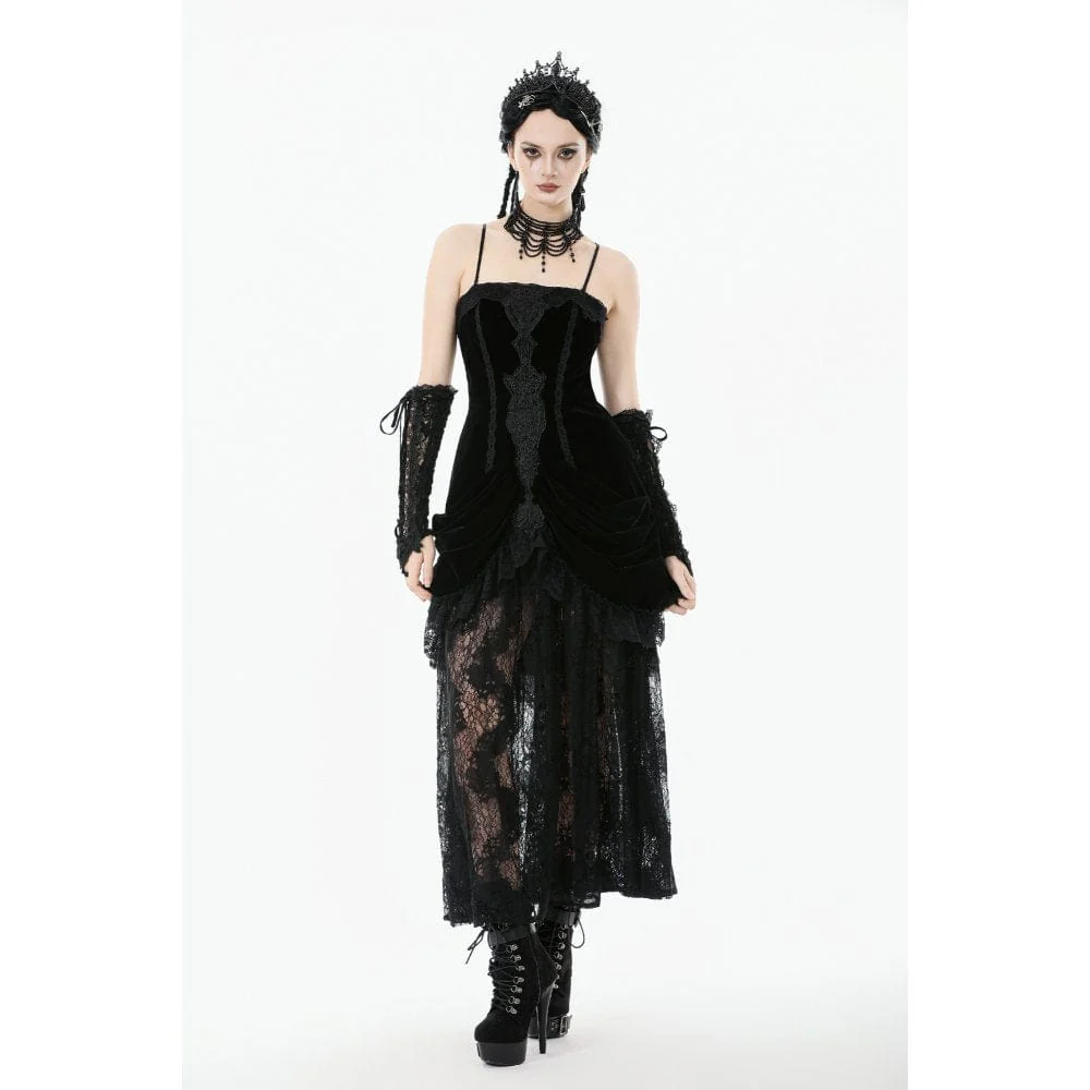 Abito da sposa da donna in stile gotico con orlo in pizzo ricamato e arricciato - immagine 4