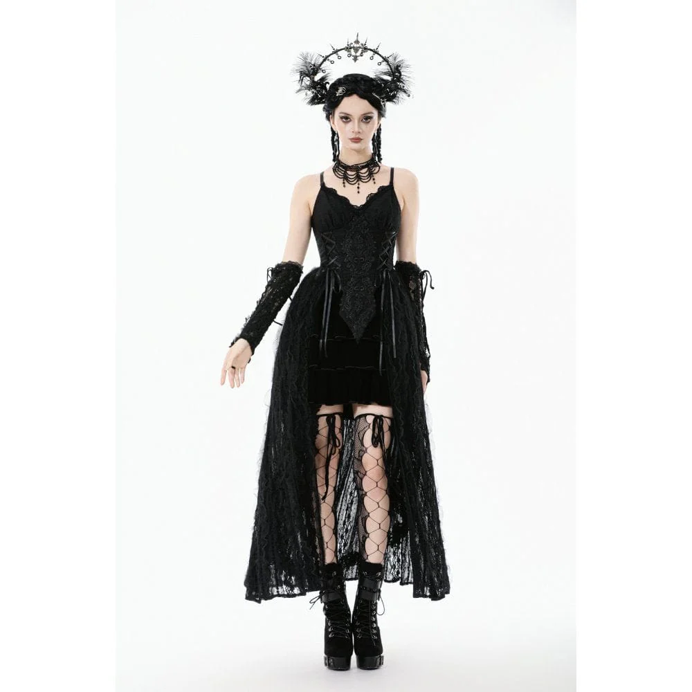 Abito da sposa da donna con sottoveste in pizzo ricamato floreale gotico - immagine 9