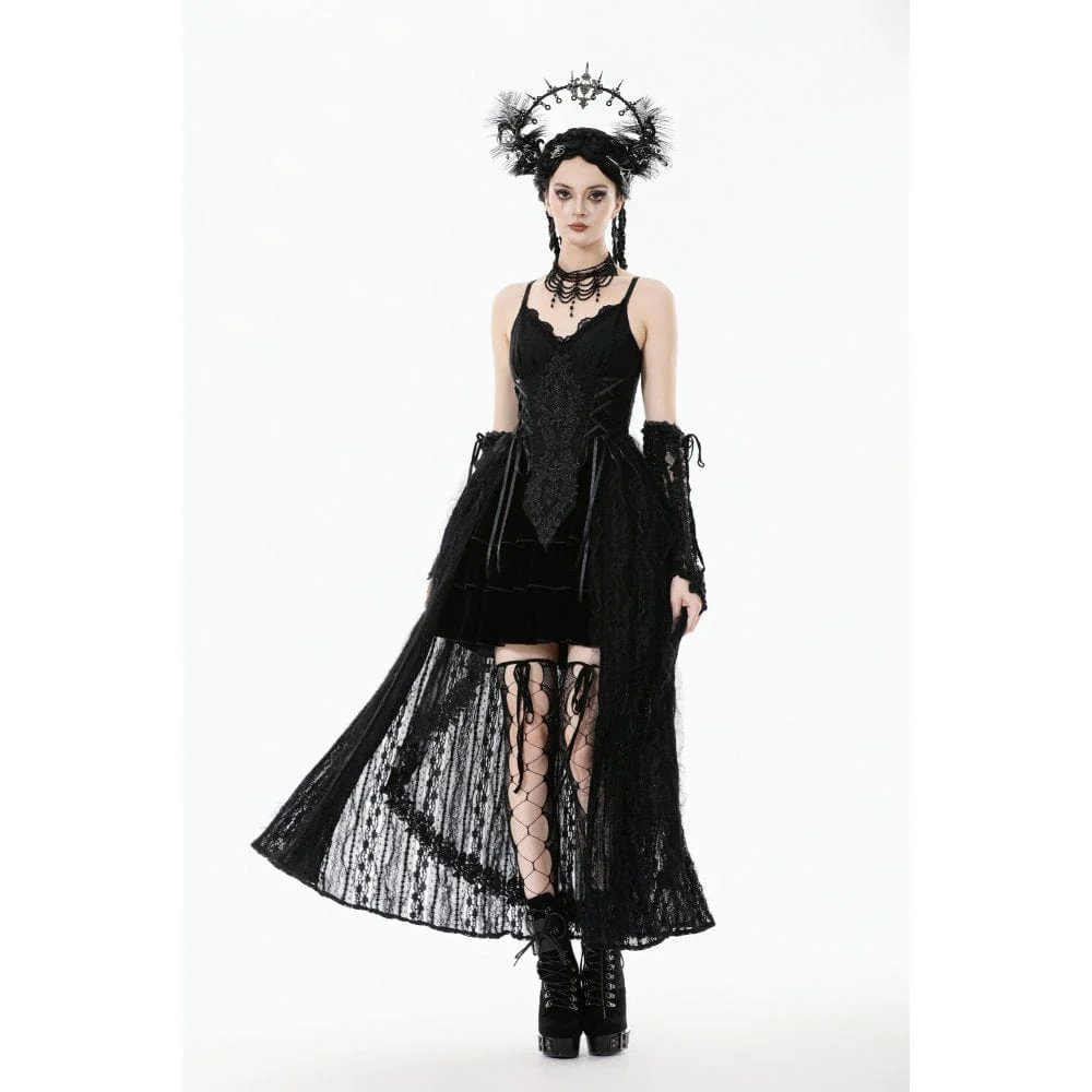 Abito da sposa da donna con sottoveste in pizzo ricamato floreale gotico - immagine 8