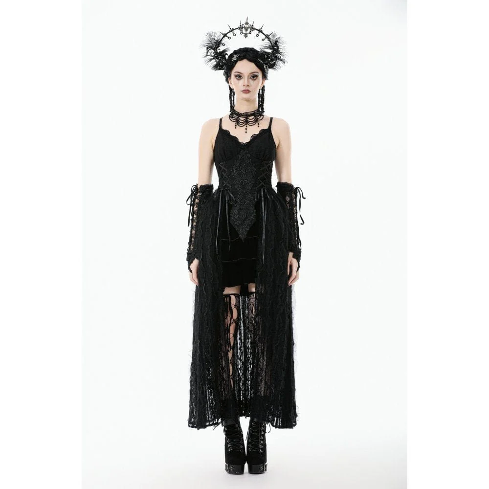 Abito da sposa da donna con sottoveste in pizzo ricamato floreale gotico - immagine 3