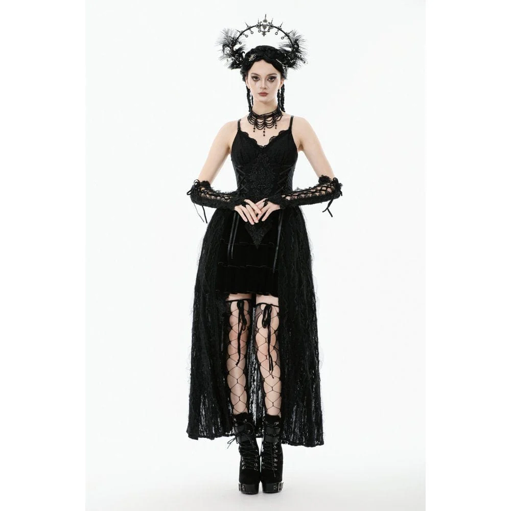 Abito da sposa da donna con sottoveste in pizzo ricamato floreale gotico - immagine 5