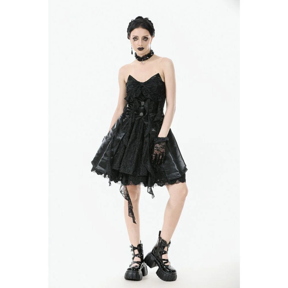 Abito da cerimonia da donna con sottoveste a forma di orecchie di gatto in pizzo irregolare gotico - immagine 8