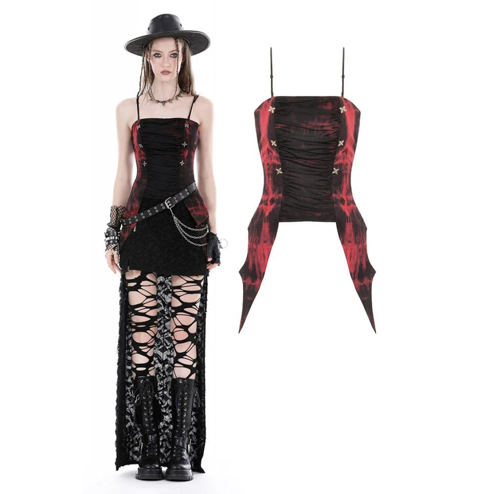 Corsetto overbust gotico irregolare increspato tinto in massa da donna - immagine 2