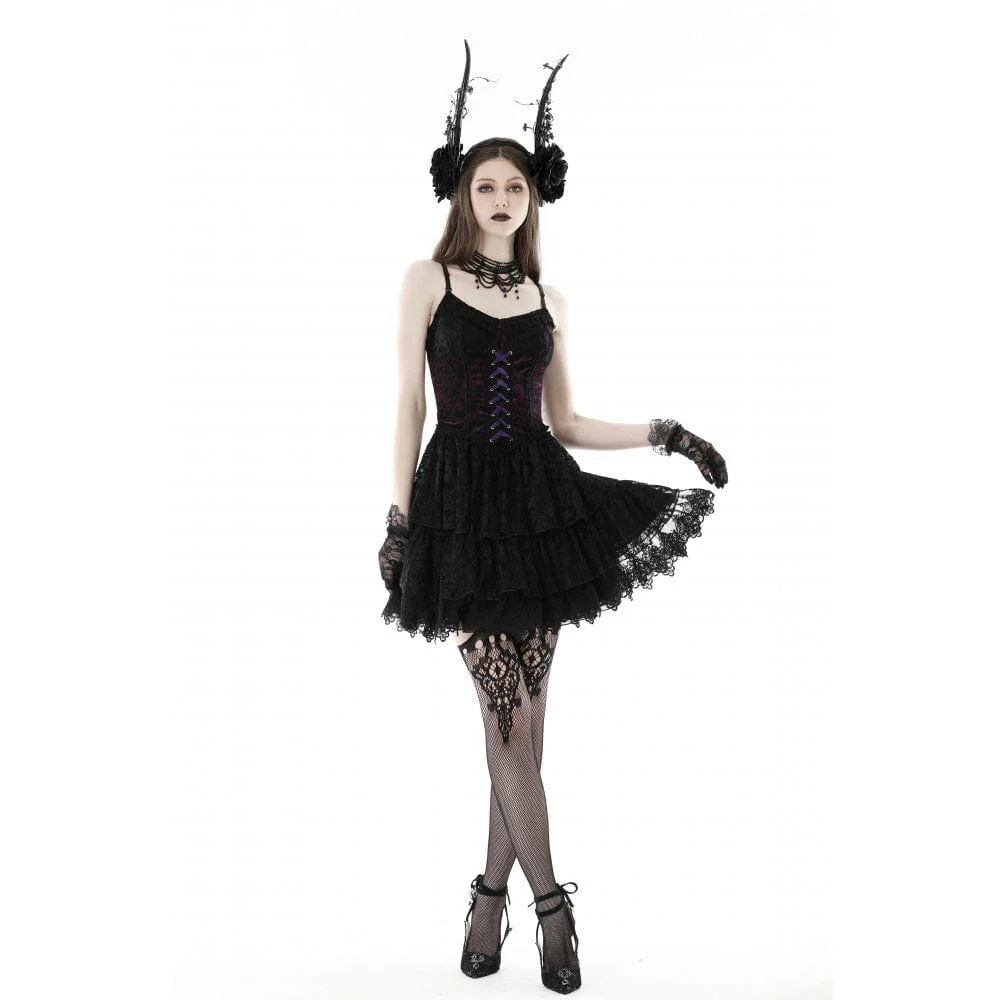 Abito da laurea in pizzo a strati gotico da donna - immagine 4