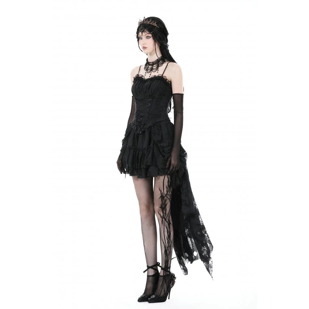 Gonna alta-bassa senza bordi senza bordi in stile gotico da donna - immagine 7