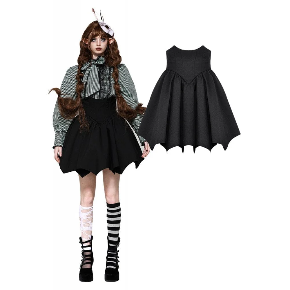 Gonna corta a vita alta con ali di pipistrello in stile Gothic Lolita da donna - immagine 2