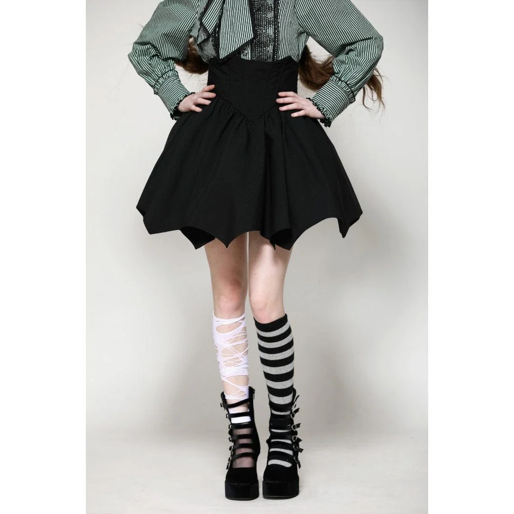 Gonna corta a vita alta con ali di pipistrello in stile Gothic Lolita da donna - immagine 3