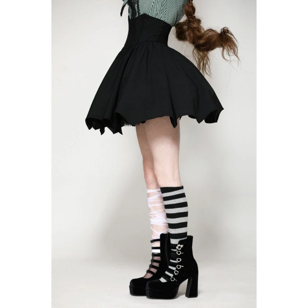 Gonna corta a vita alta con ali di pipistrello in stile Gothic Lolita da donna - immagine 4