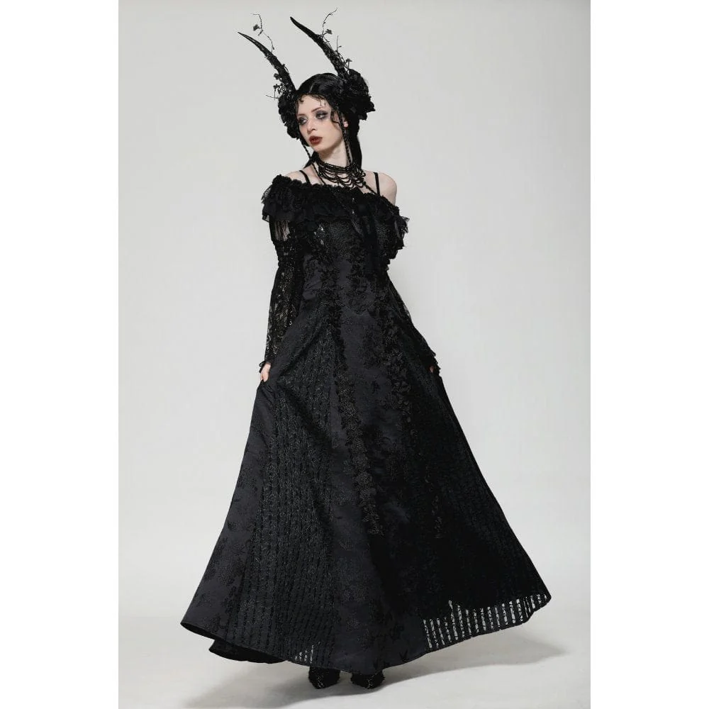 Mantella con spalline in pizzo arricciato gotico da donna - immagine 9