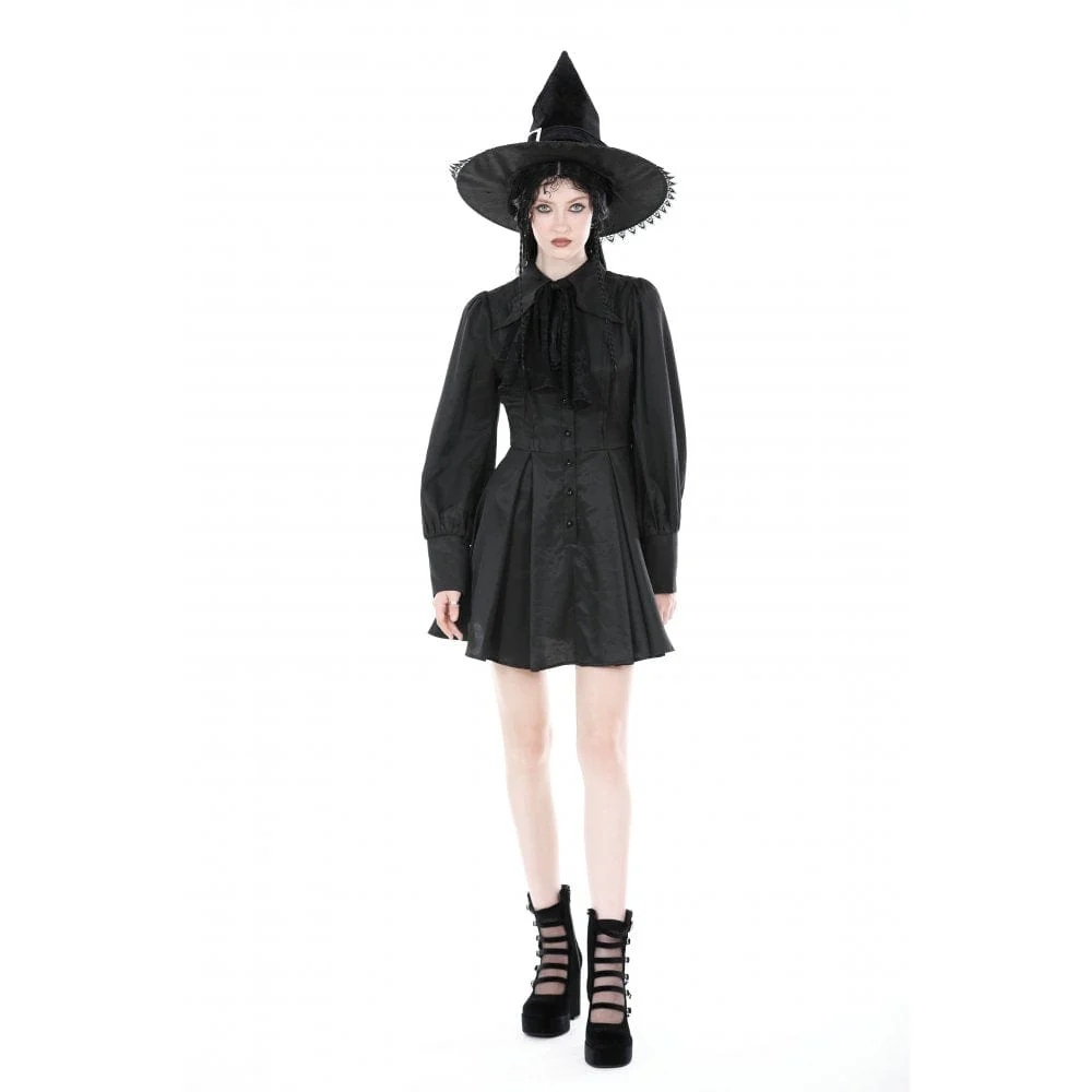 Abito gotico da donna con colletto rovesciato e cravatta - immagine 6