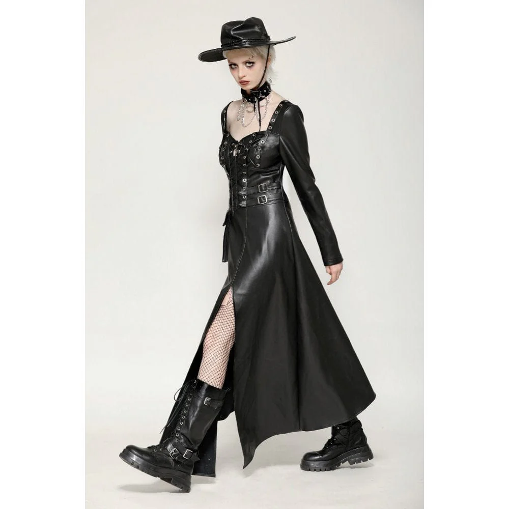 Abito da donna con occhielli punk e spacchi laterali e orlo irregolare - immagine 9