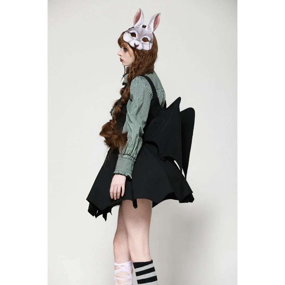 Gilet da donna con lacci punk e bottoni sul retro a pipistrello - immagine 4