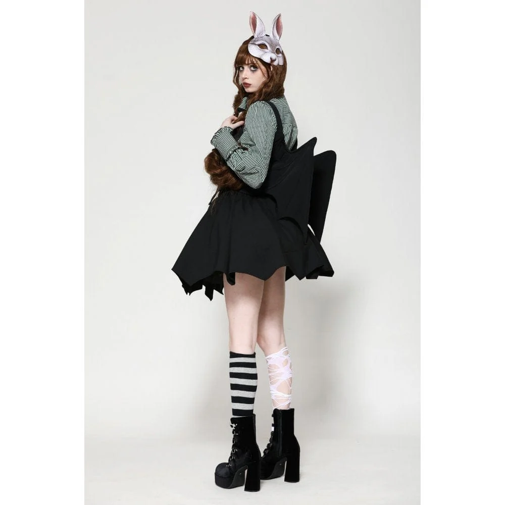 Gilet da donna con lacci punk e bottoni sul retro a pipistrello - immagine 5