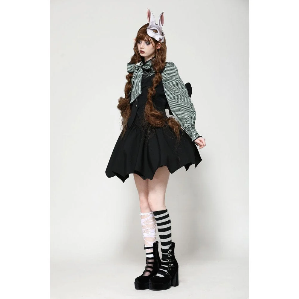 Gilet da donna con lacci punk e bottoni sul retro a pipistrello - immagine 9