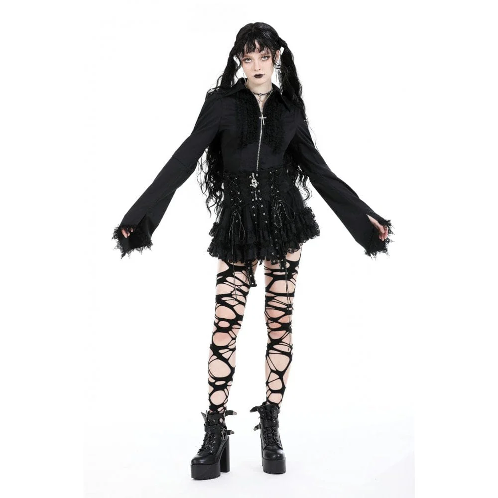 Gonna a rete a strati con lacci punk da donna - immagine 7