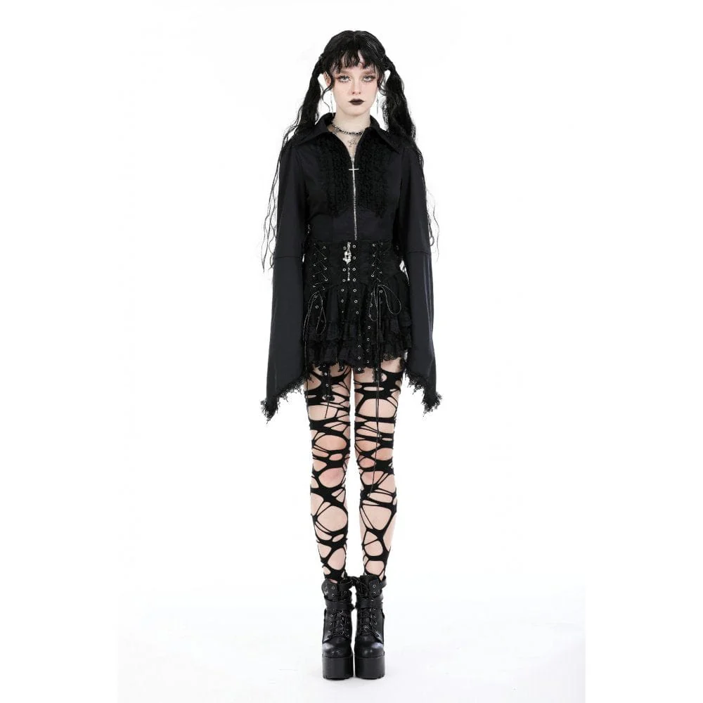 Gonna a rete a strati con lacci punk da donna - immagine 4