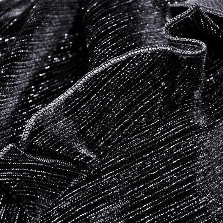 Abito da laurea nero vintage in stile gotico da donna con colletto quadrato e maniche trasparenti - immagine 6