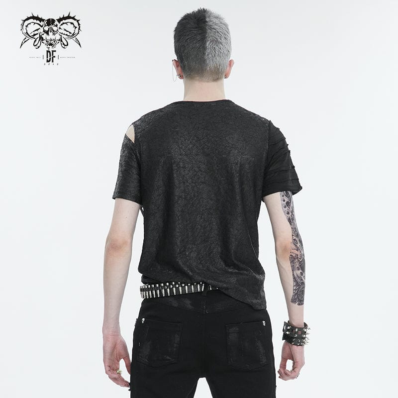 T-shirt da uomo con cinturino con cerniera ritaglio punk - immagine 6