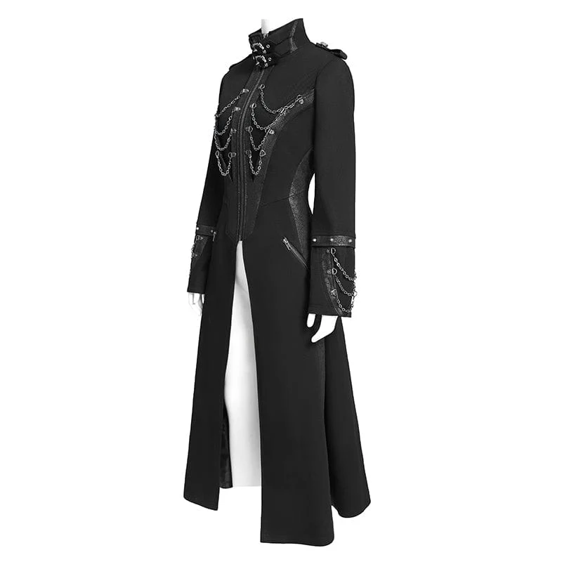 Giacca da donna con catena e collo alto con fibbia punk - immagine 9