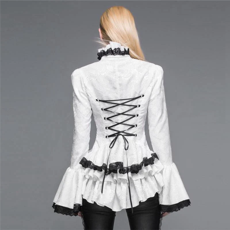 Top corto vittoriano vintage da donna in pizzo - immagine 7