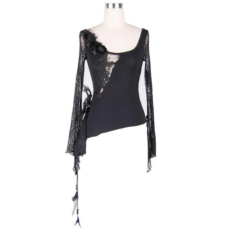 Top punk asimmetrico da donna con scollo tondo - immagine 5