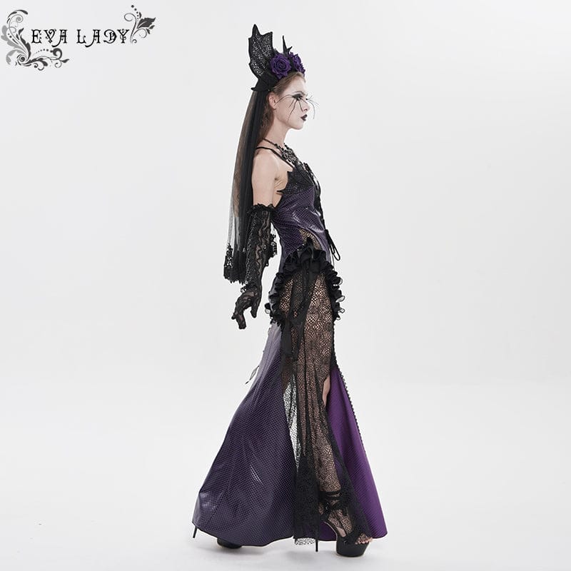 Abito da sposa da donna in stile gotico con stampa a squame e pizzo a sirena - immagine 5