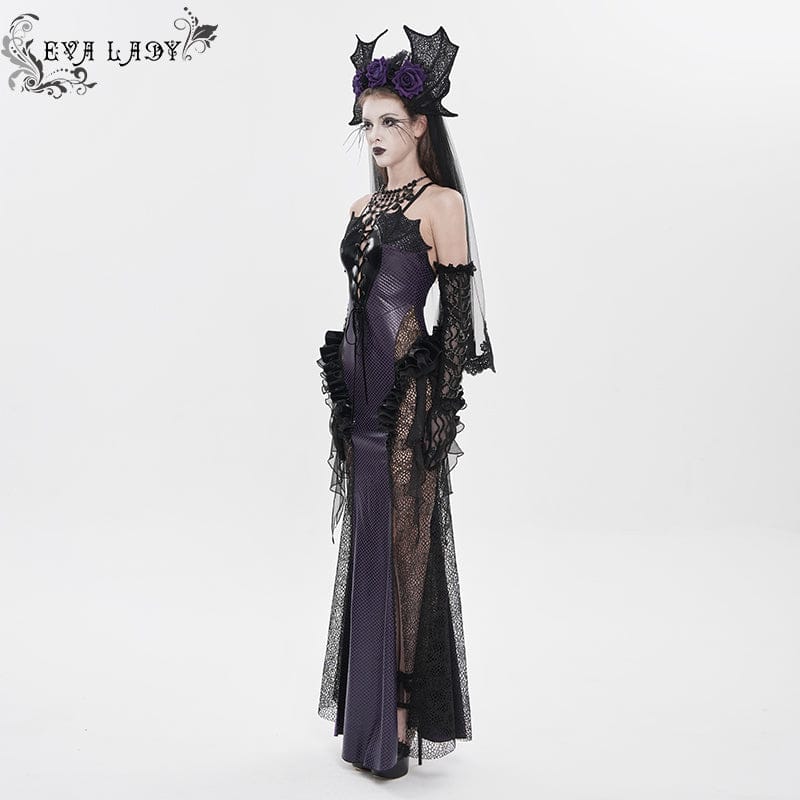 Abito da sposa da donna in stile gotico con stampa a squame e pizzo a sirena - immagine 6