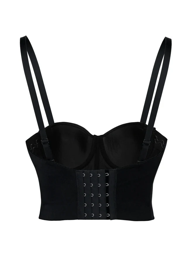 Top corto da donna punk metallizzato in stick clubwear party - immagine 4