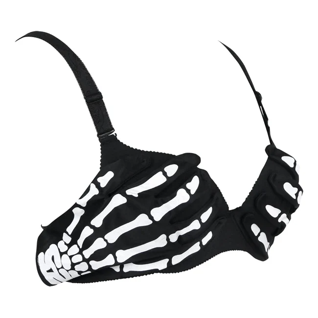 Top corto da donna Steampunk Halloween Skull Skeleton Clubwear Party Bra - immagine 4