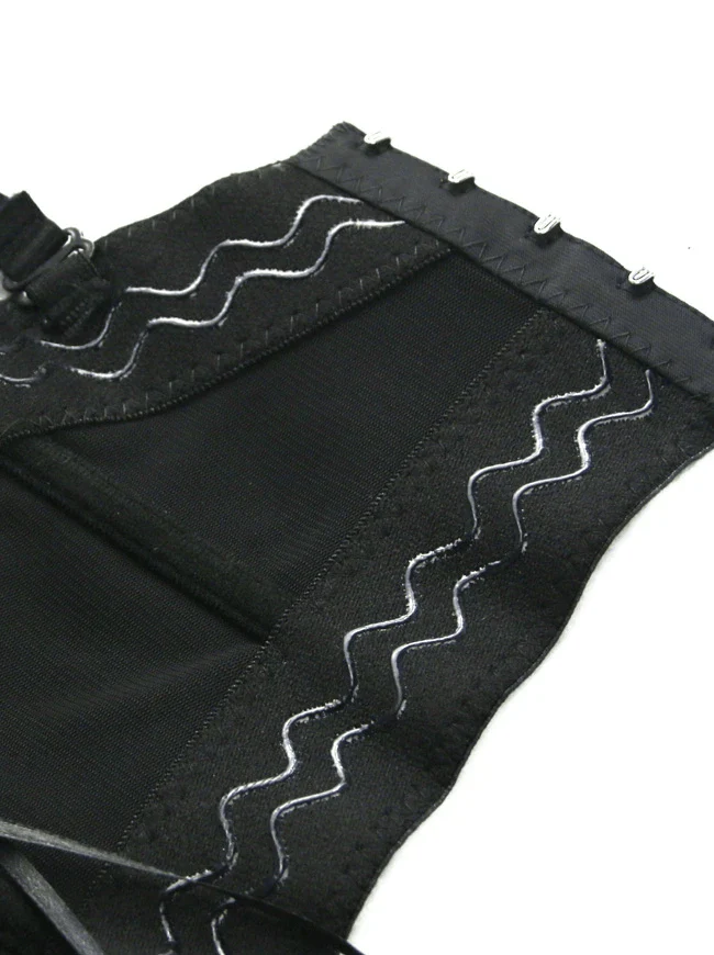 Reggiseno da donna a maniche lunghe da donna push-up Clubwear Steampunk in rilievo metallizzato - immagine 7