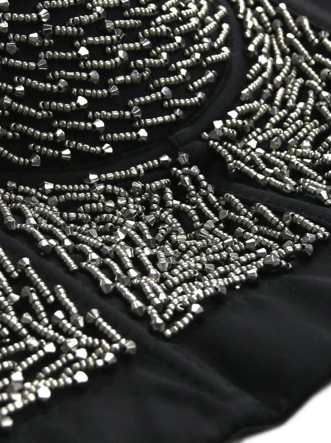 Reggiseno da donna a maniche lunghe da donna push-up Clubwear Steampunk in rilievo metallizzato - immagine 8