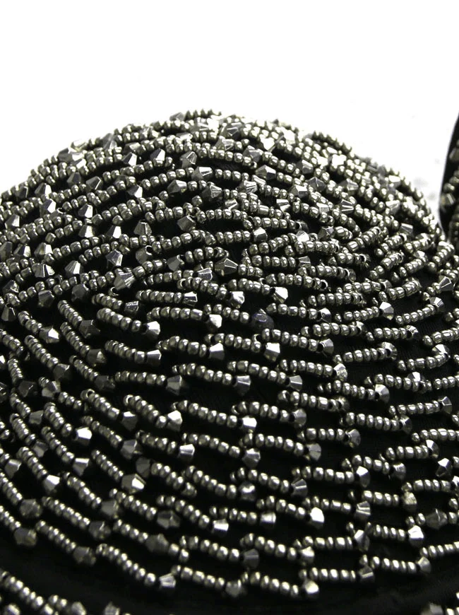 Reggiseno da donna a maniche lunghe da donna push-up Clubwear Steampunk in rilievo metallizzato - immagine 9