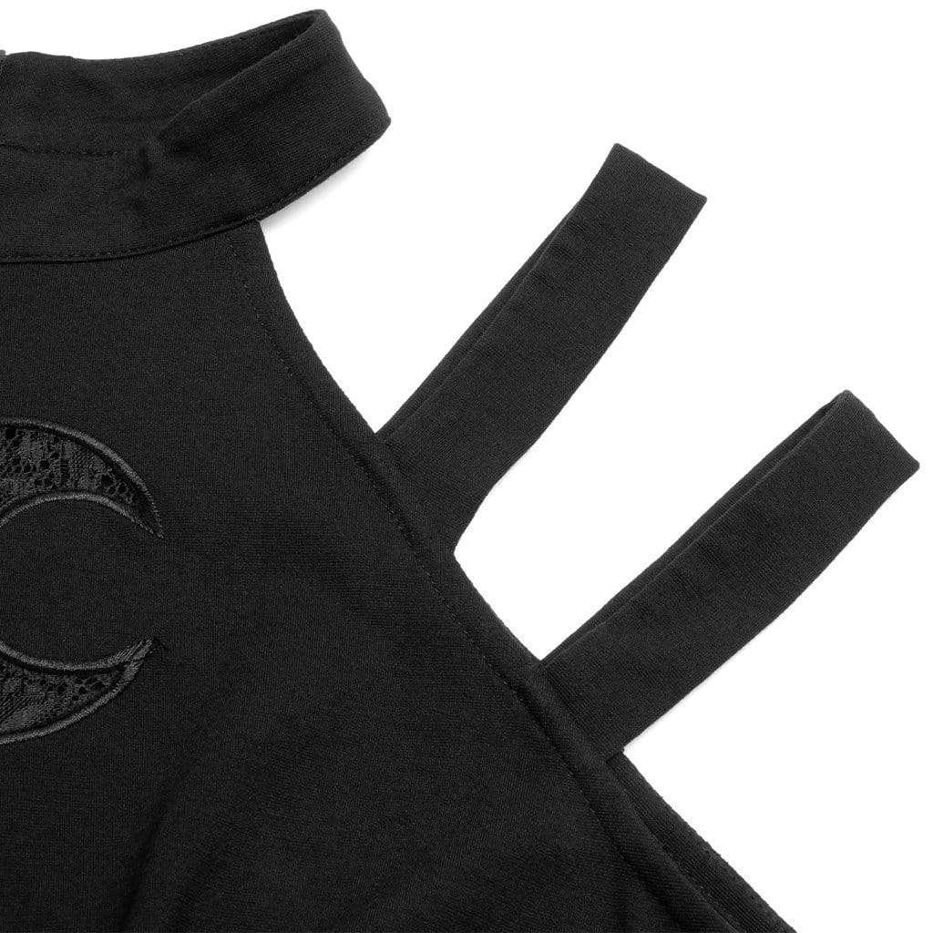 Abito a strati spalla spalla Goth Halter da donna - immagine 8