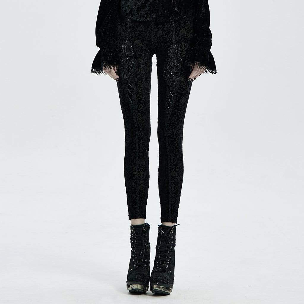 Leggings jacquard gotici da donna - immagine 2