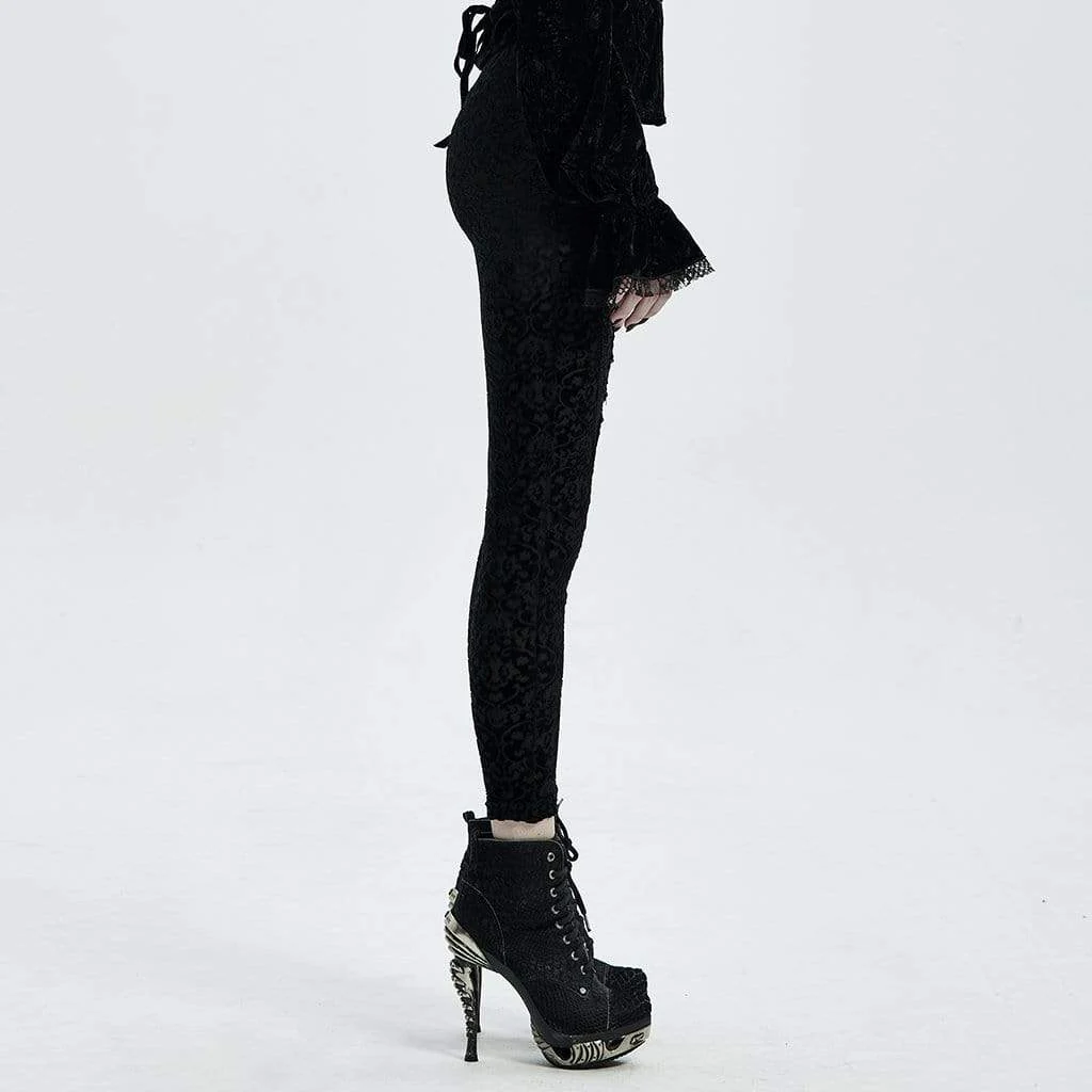 Leggings jacquard gotici da donna - immagine 3