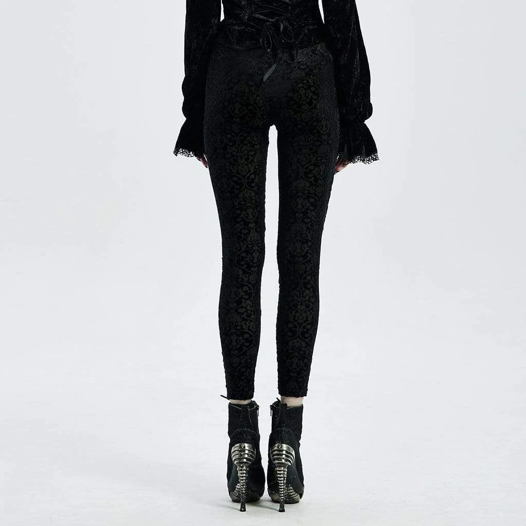 Leggings jacquard gotici da donna - immagine 4